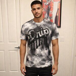 1 - Tie Dye Drip Tee - Black Sesame